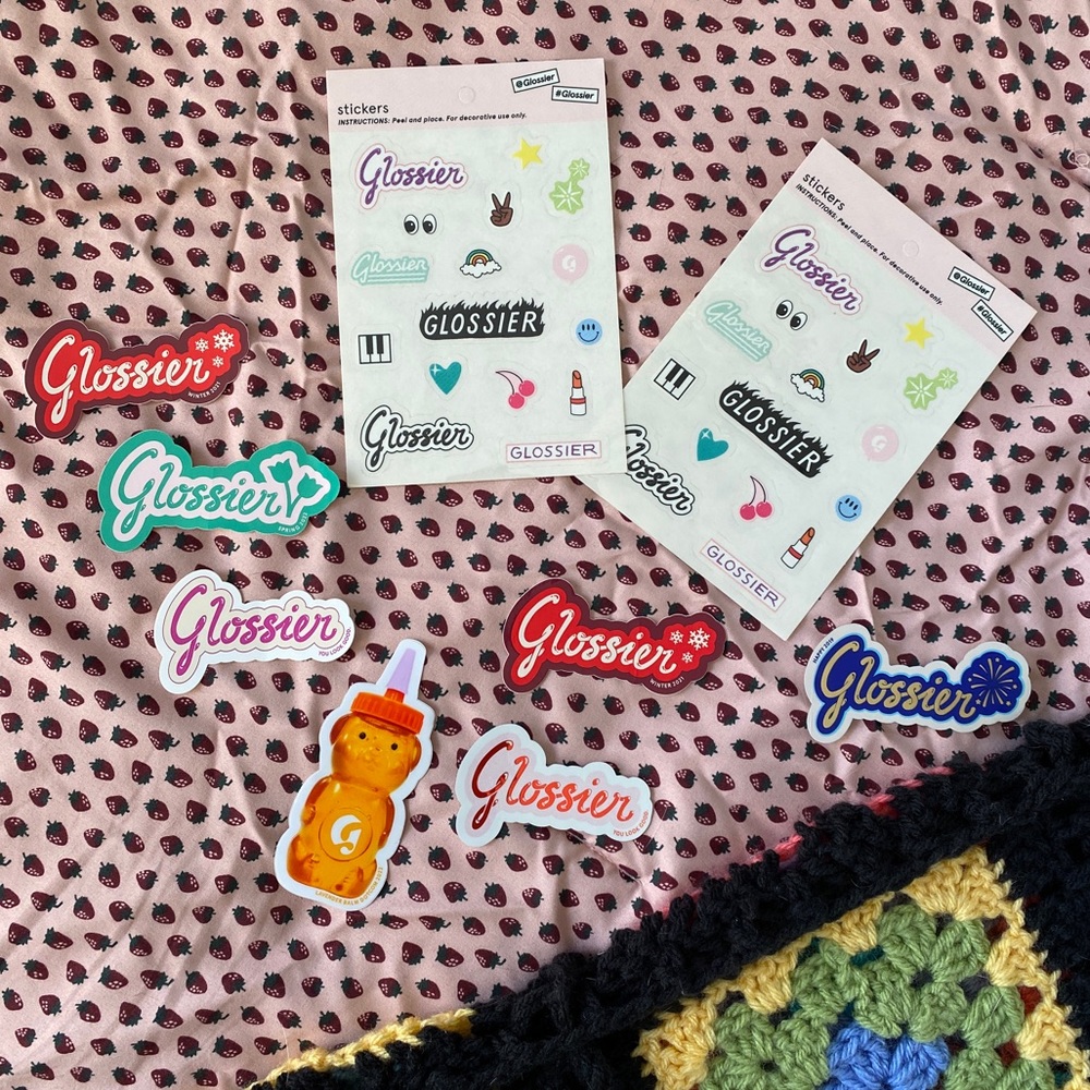 SOLD on Depop - Glossier Sticker Collection